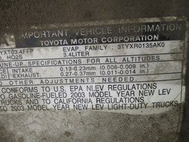 2003 TOYOTA TACOMA SILVER SR5 PRERUNNER SR5 V6 3.4L AT 2WD EXTRA CAB SHORT BED Z15972